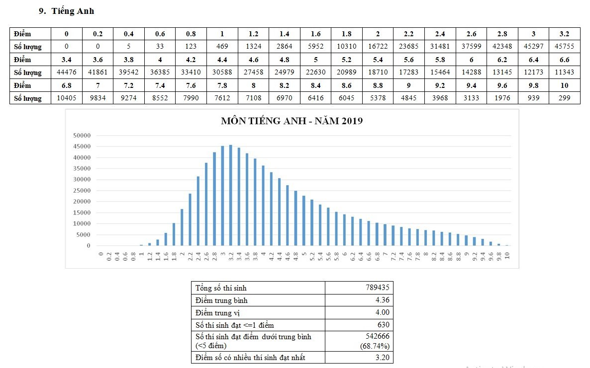 Bộ Giáo dục và Đào tạo công bố phổ điểm thi THPT quốc gia 2019 - Ảnh 3.
