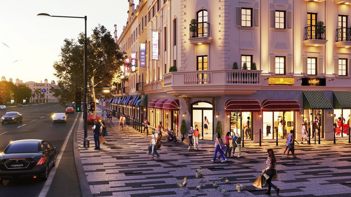 Tiểu khu Elysee sẽ tái hiện "đại lộ Champ de Elysee", dãy phố rực rỡ các cửa hàng, cửa hiệu thời trang, phụ kiện khiến du khách "lạc lối" cả ngày.