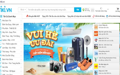 Trang thương mại điện tử Tiki.vn.