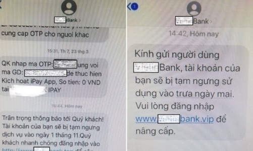 Bộ Công an cảnh báo tin nhắn mạo danh ngân hàng chiếm đoạt tài sản
