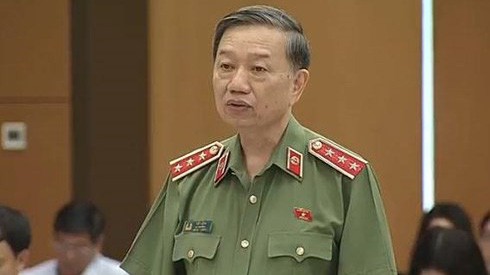 Bộ trưởng Bộ Công an Tô Lâm trả lời chất vấn.