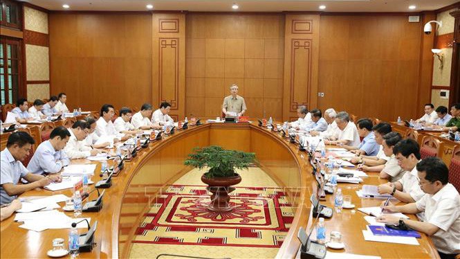 Cuộc họp của Thường trực Ban Chỉ đạo Trung ương về phòng, chống tham nhũng - Ảnh: TTXVN