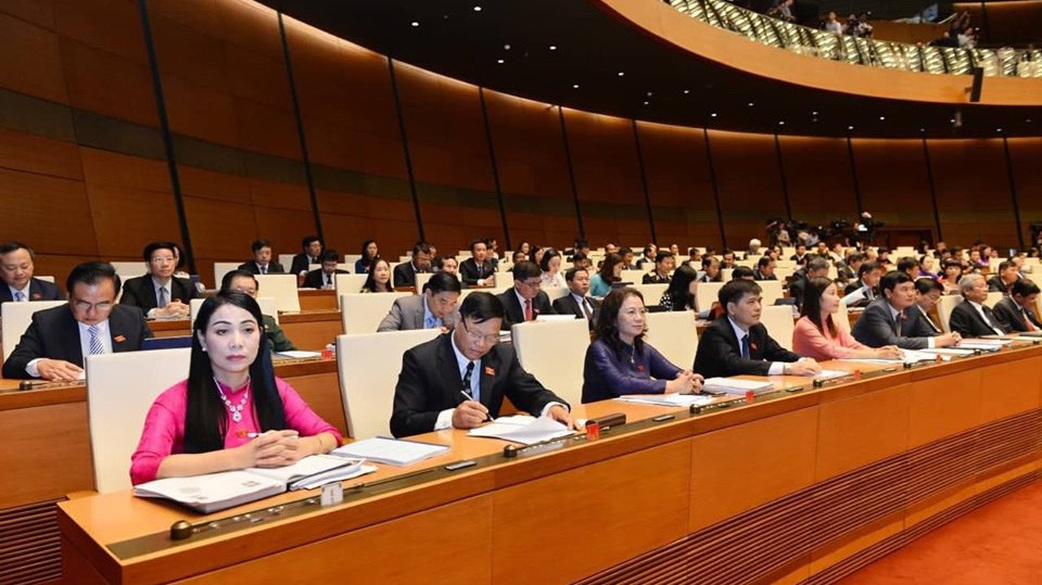 Một phiên họp toàn thể tại kỳ họp thứ 8 của Quốc hội - Ảnh: Quang Phúc 