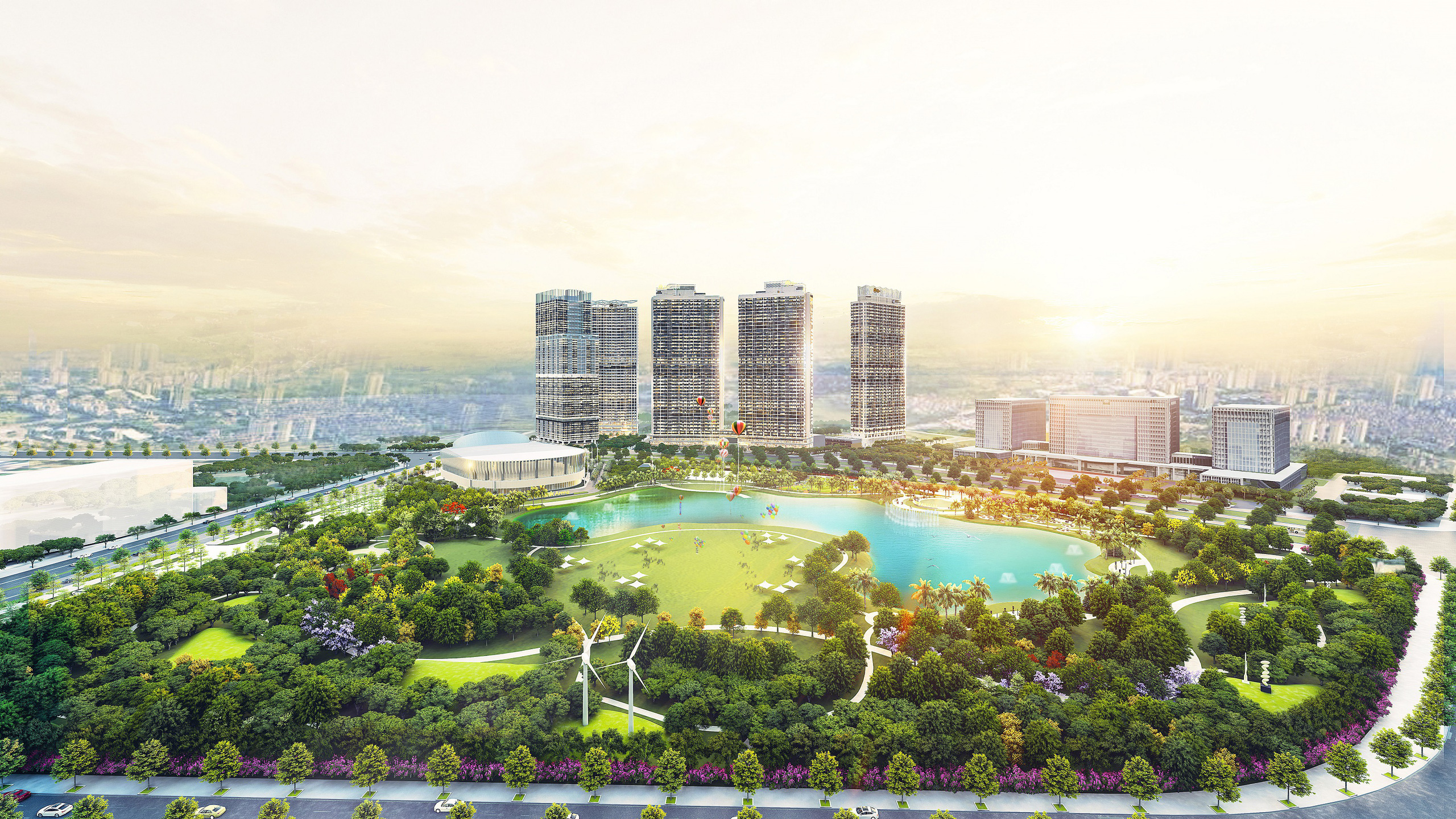 Tổ hợp chung cư The Matrix One nằm tại vị trí đắt giá ở khu vực Mỹ Đình, đối diện công viên rộng 14ha.