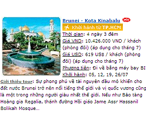 Các tour nước ngoài của Saigontourist đã bổ sung niêm yết bằng VND, theo tỷ giá của Vietcombank.