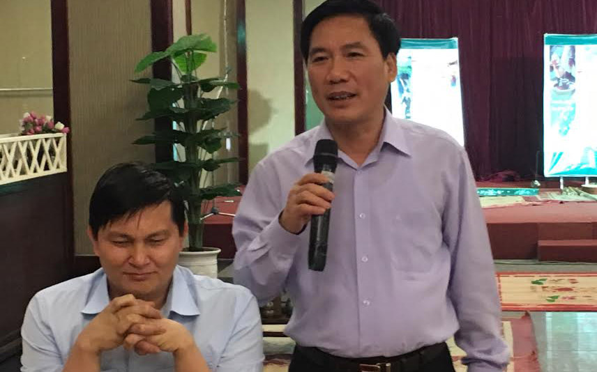 Chủ tịch UBND tỉnh Thái Nguyên, ông Vũ Hồng Bắc trong một buổi "Trà Thái doanh nhân" của tỉnh.