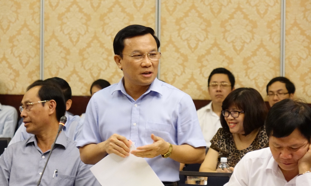 Thứ trưởng Bộ Tài chính Trần Văn Hiếu phát biểu tại cuộc họp của Ban Điều phối vùng duyên hải miền Trung.