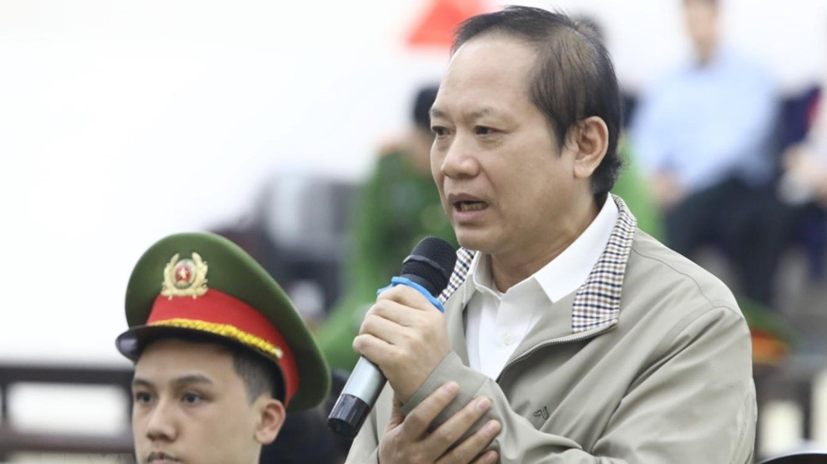 Ông Trương Minh Tuấn nói lời sau cùng tại toà. Ảnh: TTXVN