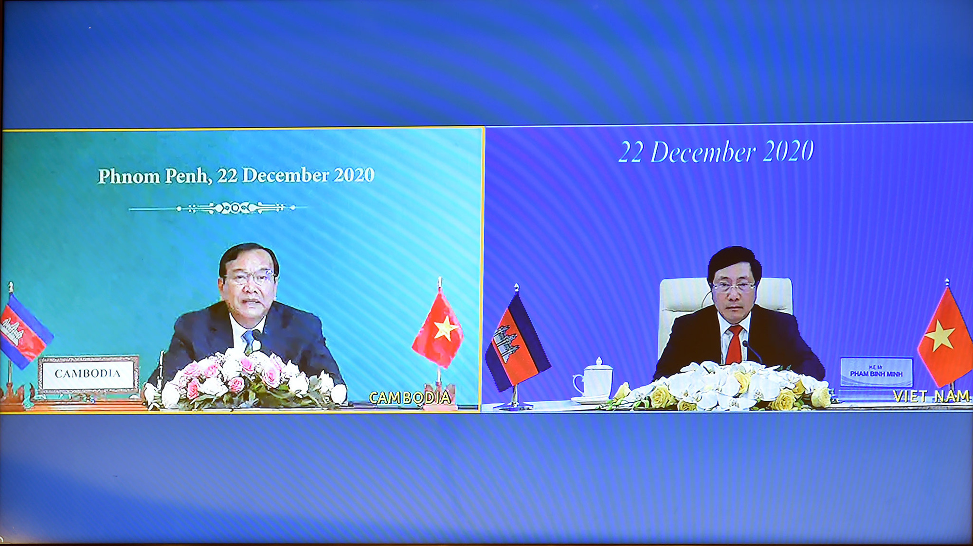 Phó Thủ tướng Chính phủ, Bộ trưởng Bộ Ngoại giao Phạm Bình Minh và Phó Thủ tướng, Bộ trưởng Ngoại giao và Hợp tác quốc tế Campuchia Prak Sokhonn đồng chủ trì Kỳ họp lần thứ 18 Ủy ban Hỗn hợp Việt Nam - Campuchia - Ảnh: Bộ Ngoại giao Việt Nam