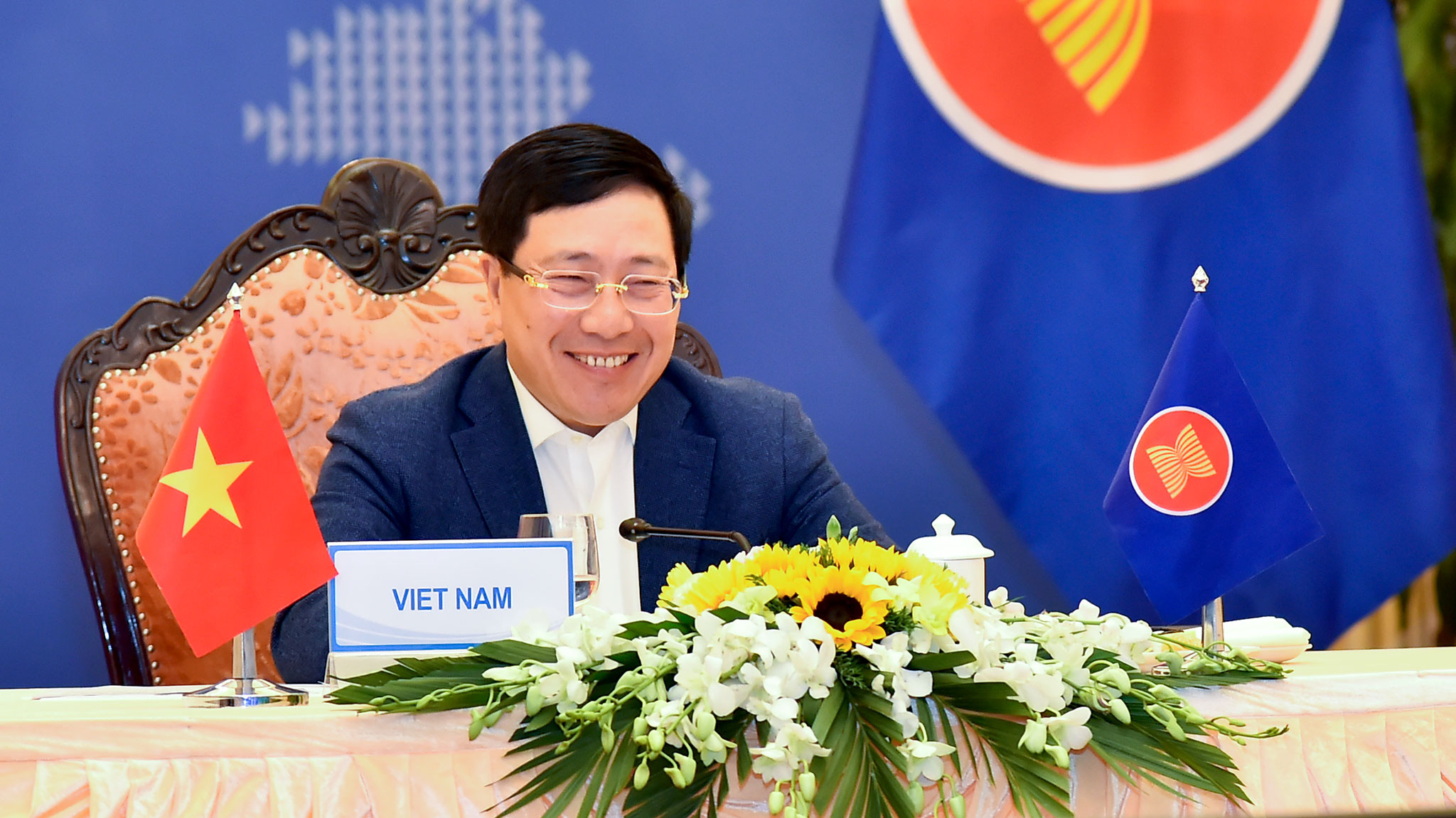 Phó Thủ tướng, Bộ trưởng Bộ Ngoại giao Phạm Bình Minh tại Hội nghị hẹp Bộ trưởng Ngoại giao ngày 21/1 - Ảnh: Bộ Ngoại giao