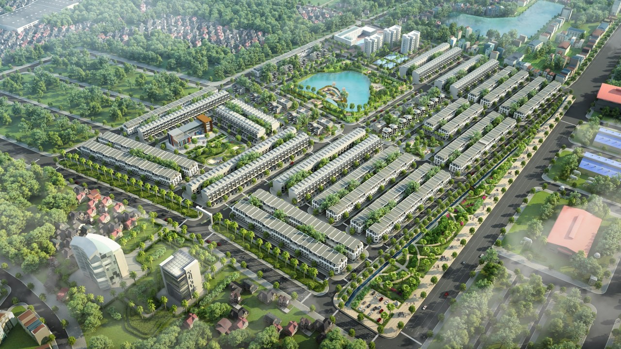 Kosy Bắc Giang còn được ví là viên ngọc xanh giữa lòng phố thị với trái tim là hồ điều hòa hơn 4000m2.