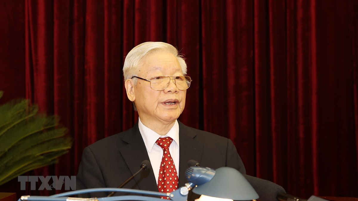 Tổng bí thư, Chủ tịch nước Nguyễn Phú Trọng phát biểu khai mạc Hội nghị. Ảnh: TTXVN.