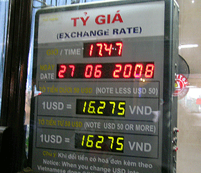 Tỷ giá niêm yết tại Ga Hà Nội chiều ngày 27/6.