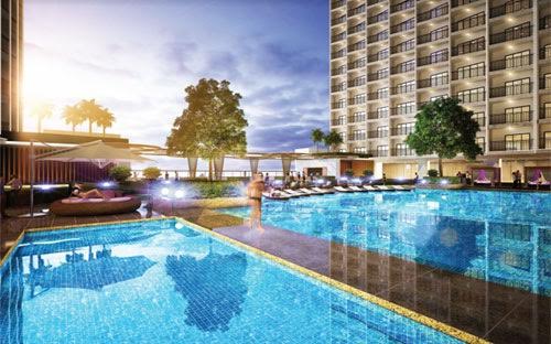 Tiện ích bể bơi tại dự án GoldCoast Nha Trang.<br>