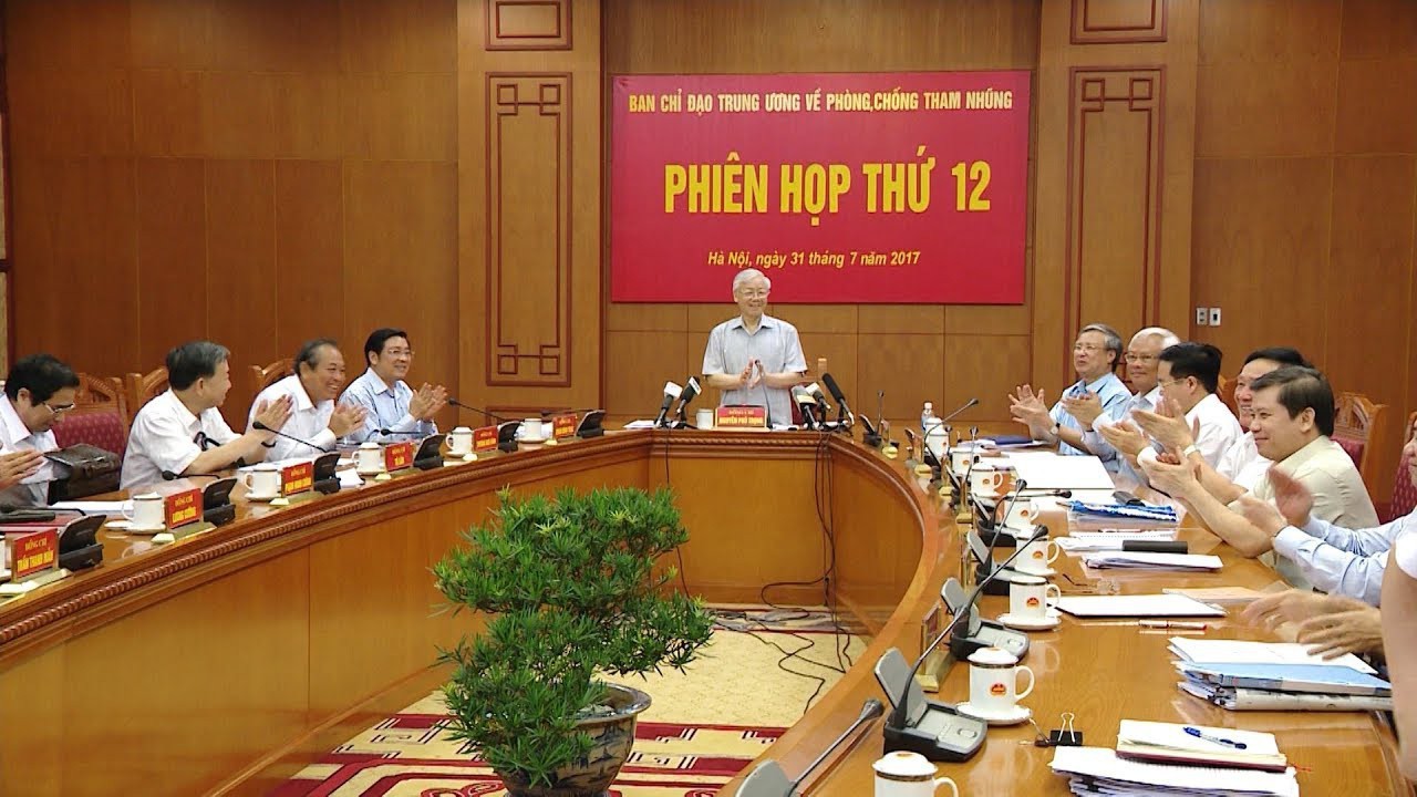 Một phiên họp của Ban Chỉ đạo Trung ương về phòng, chống tham nhũng, do Tổng bí thư Nguyễn Phú Trọng chủ trì.