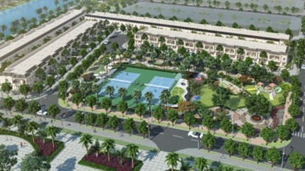 Sân tennis chuẩn quốc tế là tiện ích nổi bật của dự án Thăng Long Home - Hiệp Phước.
