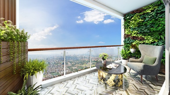 Các căn hộ D’.El Dorado II với ban công thoáng rộng đón nắng gió.