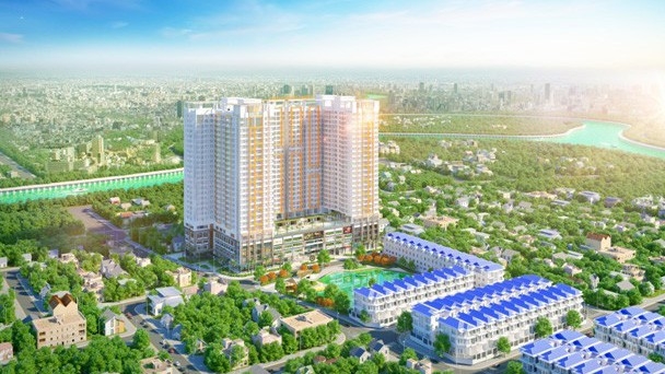 Phối cảnh tổng thể dự án Green Star Sky Garden.