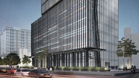 Phối cảnh tòa văn phòng Leadvisors Tower tại tầng thấp.