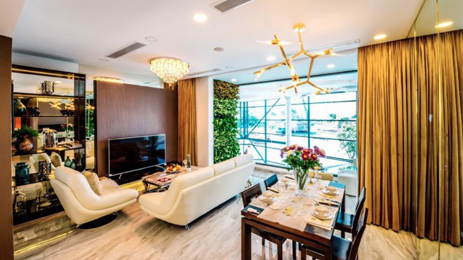 Căn hộ mẫu gồm 2 loại là căn 2 phòng ngủ có diện tích 66m2 và căn 3 phòng ngủ có diện tích 94m2.