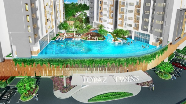 Dự án tạo điểm nhấn khi tích hợp hồ bơi tràn mang phong cách resort ở trên không.