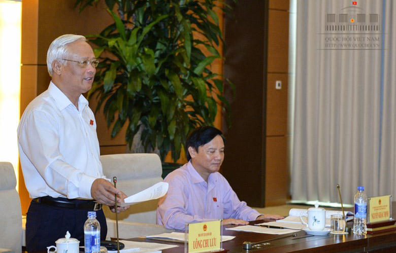 Phó chủ tịch Quốc hội - Trưởng đoàn giám sát Uông Chu Lưu phát biểu tại buổi làm việc với Chính phủ.
