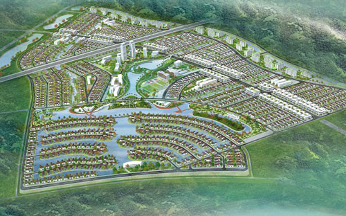 Phối cảnh dự án khu đô thị sinh thái Văn Giang, Hưng Yên.<br><br>