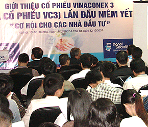 Nhà đầu tư quan tâm tới tính khả thi trong kế hoạch lợi nhuận 2007 của Vinaconex 3.