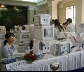 Phiên đấu giá cổ phần Vietcombank sáng nay - Ảnh: VNN.