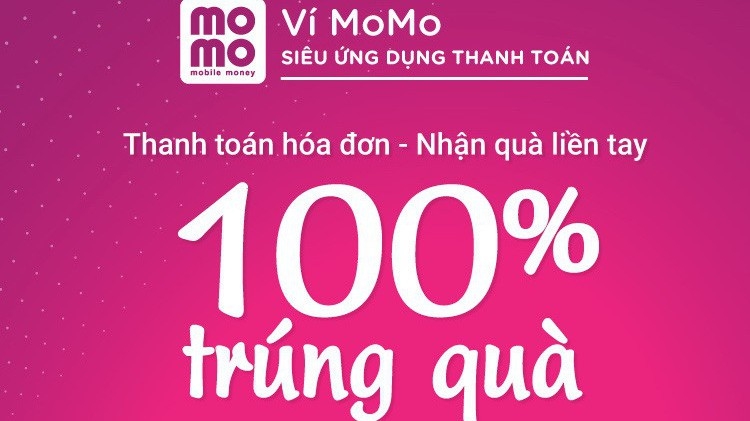 Từ nay đến 31/3/2019 chỉ cần khách hàng có thanh toán hóa đơn qua Siêu ứng dụng Ví MoMo 100% trúng thưởng các phần quà hấp dẫn.