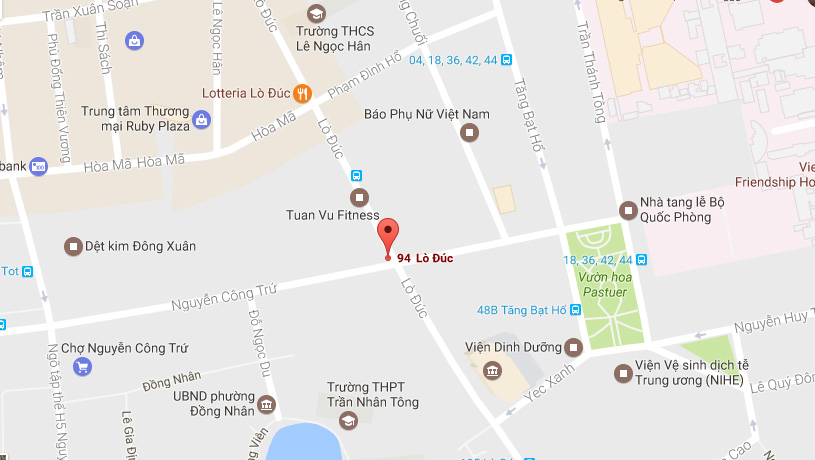 Vị trí của lô đất 94 Lò Đúc.<br>