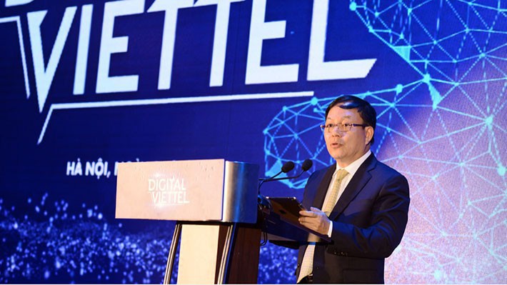 Quyền Chủ tịch Tập đoàn Viettel Lê Đăng Dũng phát biểu tại lễ ra mắt Tổng công ty Dịch vụ số Viettel.