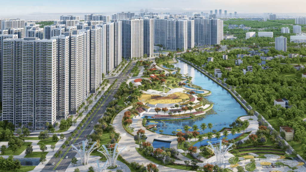 Phối cảnh một góc khu đô thị Vinhomes Smart City.