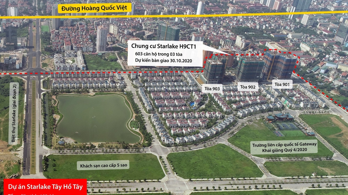 Starlake cam kết giữ đúng tiến độ thi công, dự kiến bàn giao đúng hạn vào ngày 30/10/2020.