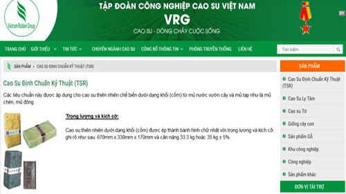 Trang Web của Tập đoàn Công nghiệp Cao su Việt Nam.