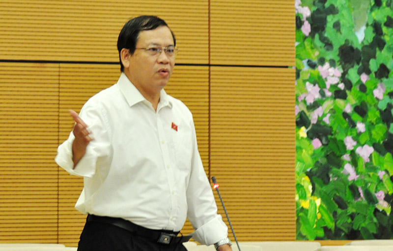 Đại biểu Vũ Trong Kim phát biểu tại phiên họp.