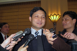 Ông Vũ Viết Ngoạn trong một lần trả lời phỏng vấn báo chí - Ảnh: Từ Nguyên.