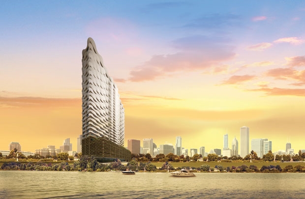 <span style="font-family: 'Times New Roman'; font-size: 14.666666984558105px;"></span>Khác với lối mòn thiết kế kiến trúc thô cứng thường thấy, Waterina 
Suites mang đậm tính nghệ thuật và sáng tạo riêng, với hình ảnh của 
những gợn sóng.