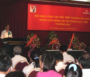 Bộ trưởng Thương mại Trương Đình Tuyển phát biểu chỉ đạo tại Hội nghị Xúc tiến Thương mại 2007.