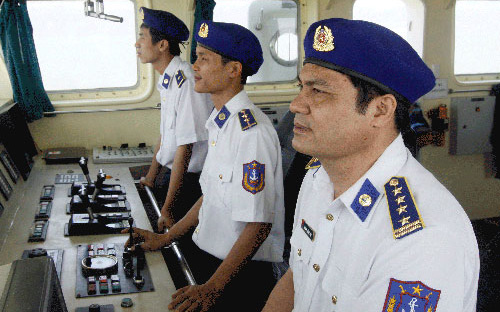 Lực lượng cảnh sát biển đang làm nhiệm vụ trên vùng biển chủ quyền của Việt Nam.