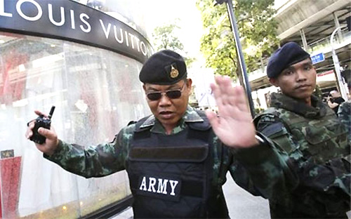 An ninh đang được thắt chặt tại Thái Lan sau vụ khủng bố ở Bangkok mới đây - Ảnh: BBC.<br>