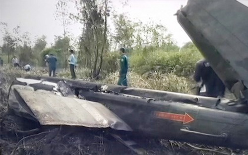 Vị trí chiếc máy bay rơi được xác định ở khu vực nông trường Phạm Văn Hai, huyện Bình Chánh, Tp.HCM&nbsp; - Ảnh: QPVN.<br>