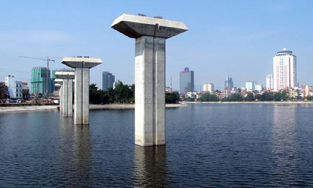 Một góc dự án đường sắt trên cao tại Hà Nội.
