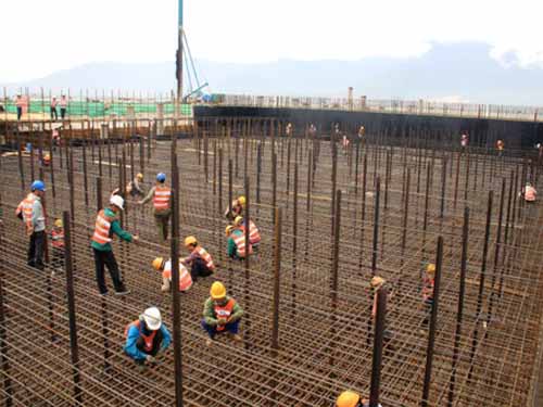 Thi công trên công trường thuộc dự án Formosa tại Hà Tĩnh.<br>