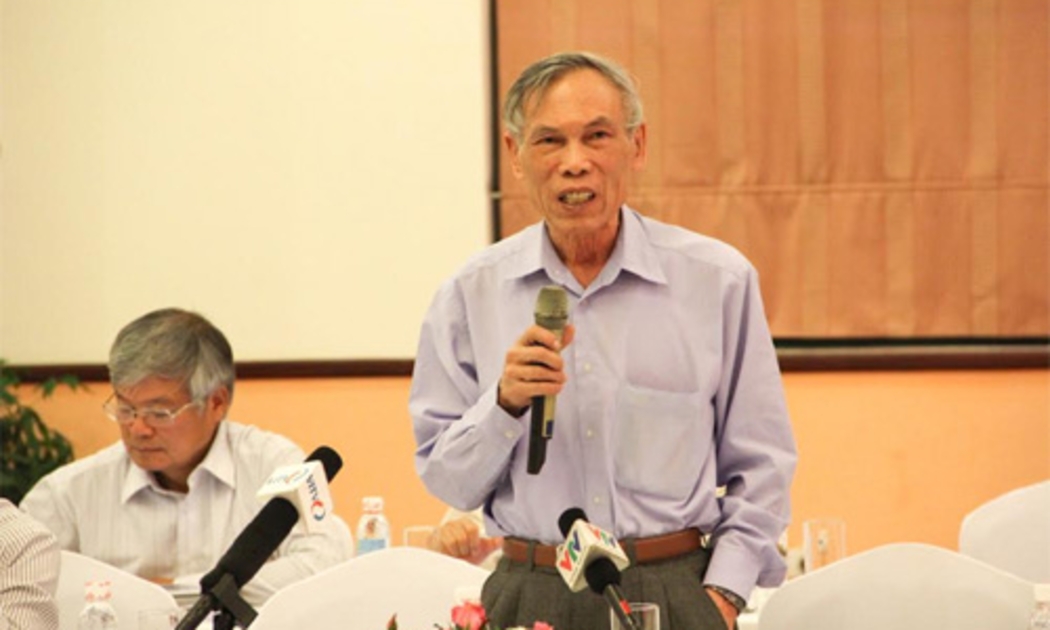 Ông Trương Đình Tuyển phát biểu tại Diễn đàn Kinh tế Mùa xuân 2014 - Ảnh: CK.