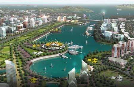 Một bản vẽ quy hoạch đặc khu kinh tế Vân Đồn, Quảng Ninh.<br>