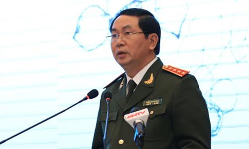 Đại tướng Trần Đại Quang, Bộ trưởng Bộ Công an, Trưởng ban Chỉ đạo Tây Nguyên, tại hội thảo về phát triển cây mắc-ca tại khu vực Tây Nguyên, diễn ra ở Đà Lạt sáng 7/2.