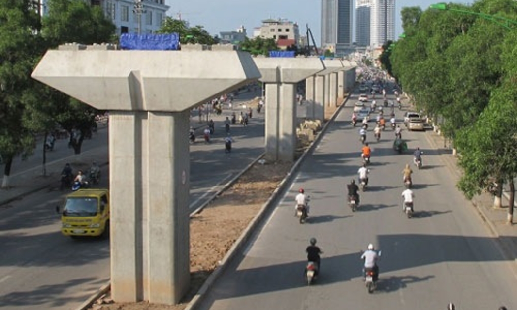 Hiện trường một dự án đường sắt nội đô tại Hà Nội.