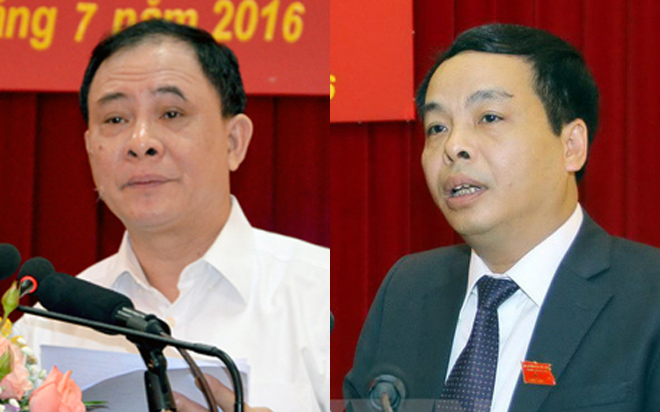 Từ trái sang: ông Phạm Duy Cường và ông Ngô Ngọc Tuấn.<br>