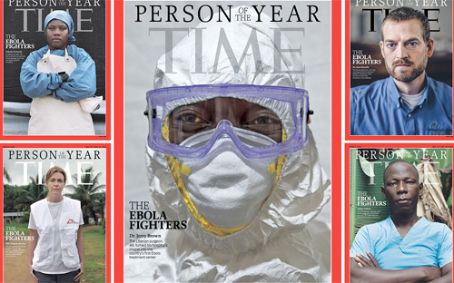 Bài viết của Time đem đến cho độc giả một cái nhìn cận cảnh những con 
người trên chiến tuyến trong cuộc chiến chống lại dịch Ebola, từ Tom 
Frieden, Giám đốc Trung tâm Kiểm soát dịch bệnh Mỹ (CDC), cho tới người 
lái xe cấp cứu có tên Foday Gallah.
